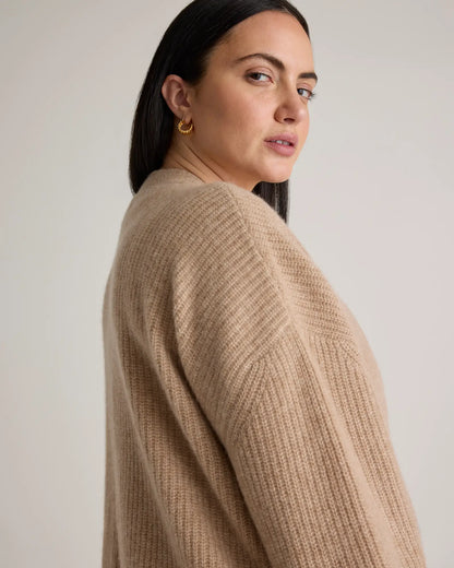 Mongolian Cashmere Oversized Boyfriend Cardigan Sweater - US 6362