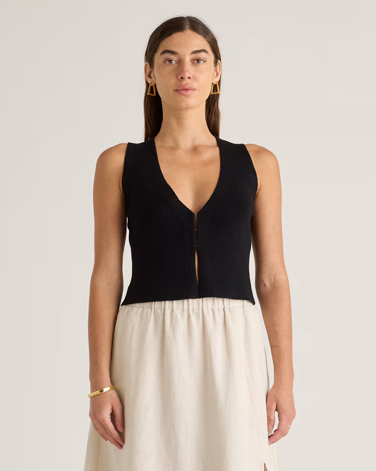Eco-Knit Split Front Sweater Vest - US 8569