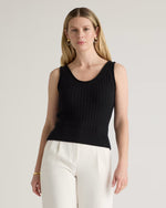 100% Organic Cotton Waffle Cropped Sweater Tank - US 4631