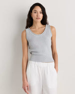 100% Organic Cotton Waffle Cropped Sweater Tank - US 0475
