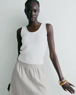 100% Organic Cotton Waffle Cropped Sweater Tank - US 3079