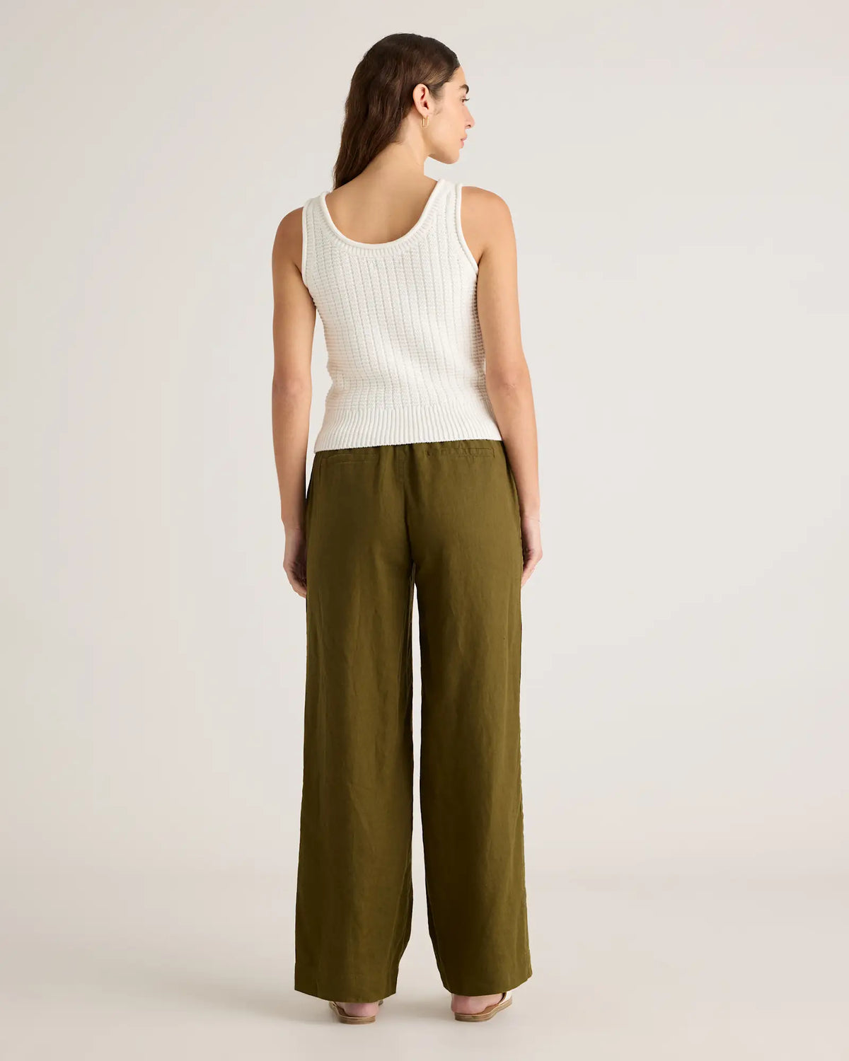100% Organic Cotton Waffle Cropped Sweater Tank - US 3079