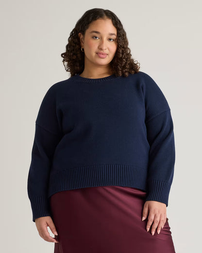100% Organic Cotton Boyfriend Crew Sweater - US 0343