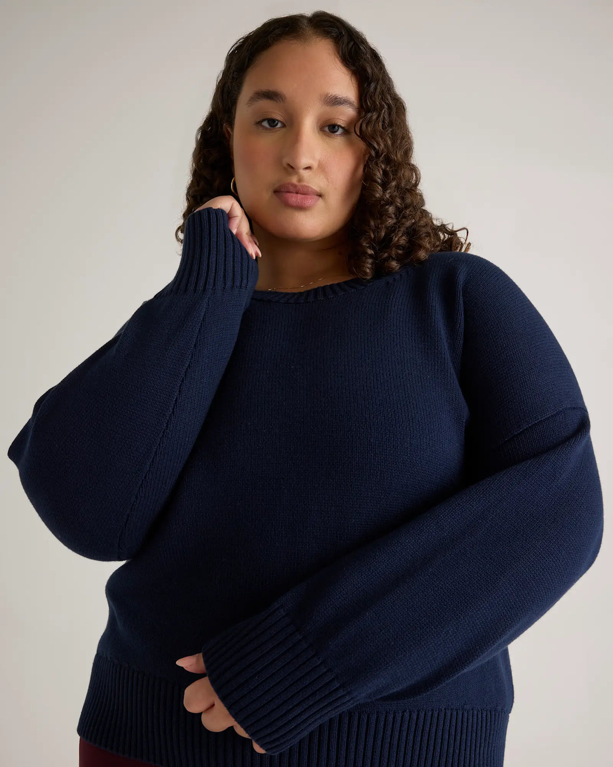 100% Organic Cotton Boyfriend Crew Sweater - US 0343