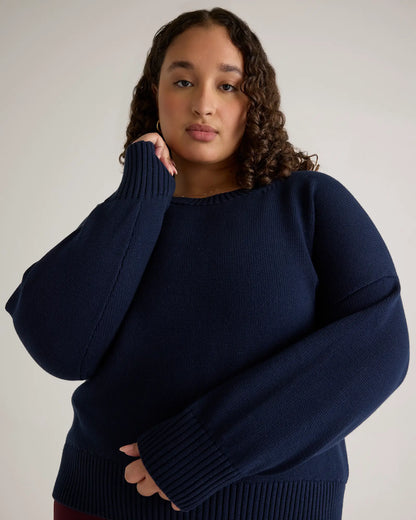 100% Organic Cotton Boyfriend Crew Sweater - US 0343