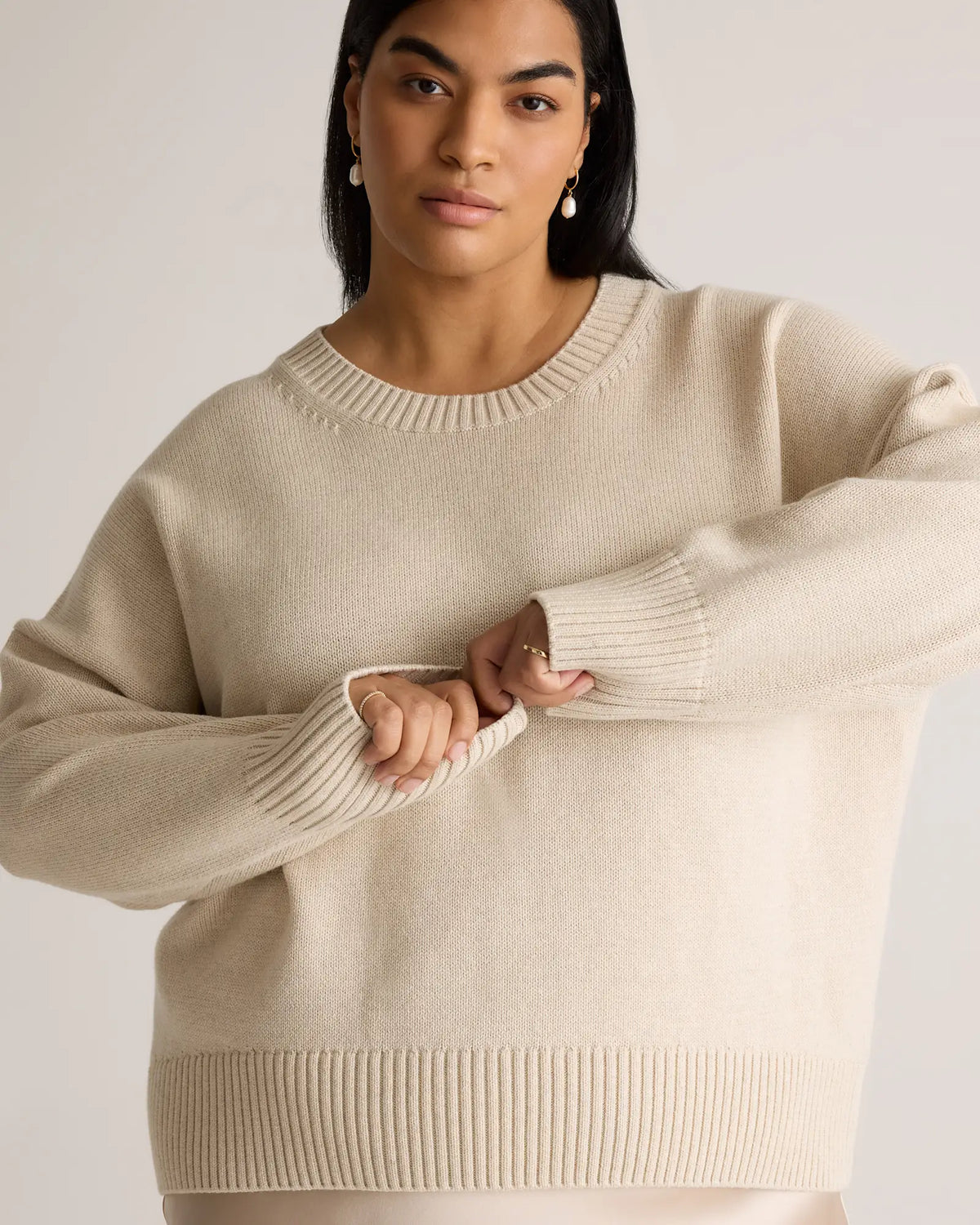 100% Organic Cotton Boyfriend Crew Sweater - US 6908