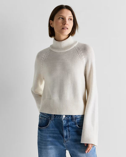Australian Merino Wool Cropped Mock Neck Sweater - US 1660