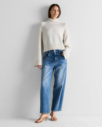 Australian Merino Wool Cropped Mock Neck Sweater - US 1660