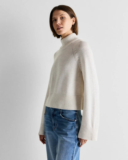 Australian Merino Wool Cropped Mock Neck Sweater - US 1660