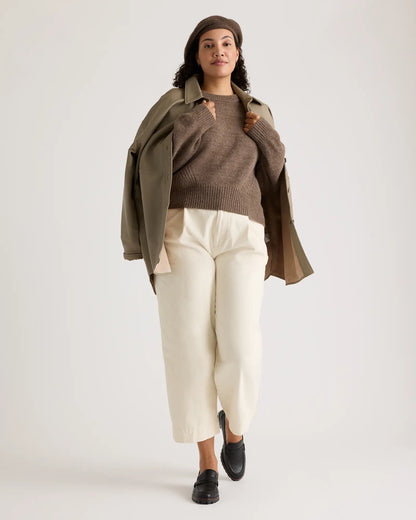 100% Yak Wool Pointelle Detail Relaxed Crew - US 8903