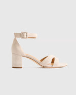 Italian Leather Crisscross Block Heel Sandal - US 1017