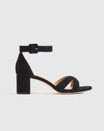 Italian Leather Crisscross Block Heel Sandal - US 0403