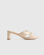 Italian Leather Twist Mid Heel Mule - US 4513