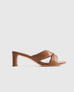 Italian Leather Twist Mid Heel Mule - US 0420