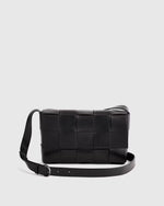 Italian Leather Handwoven Flap Crossbody - US 1295