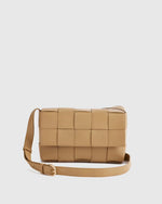 Italian Leather Handwoven Flap Crossbody - US 8346