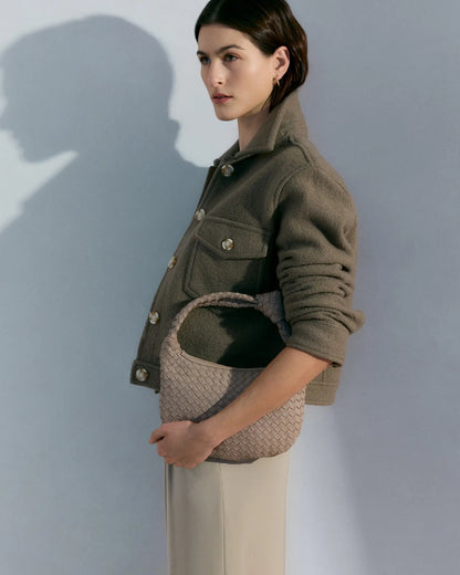 100% Merino Wool Cropped Shirt Jacket - US 8001