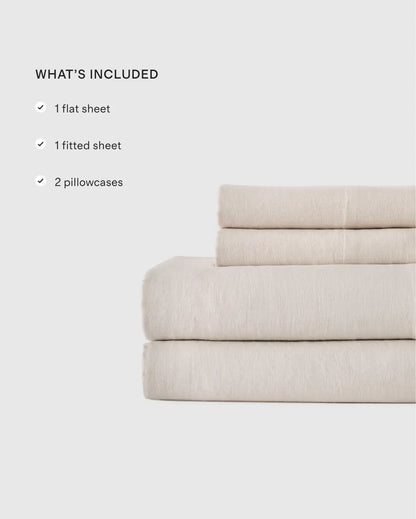 European Linen Gingham Sheet Set - US 7682