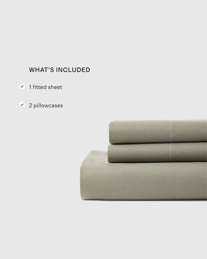 Organic Crisp Percale Fitted Sheet Set - US 0766