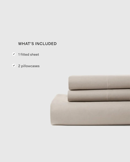 Organic Crisp Percale Fitted Sheet Set - US 0879