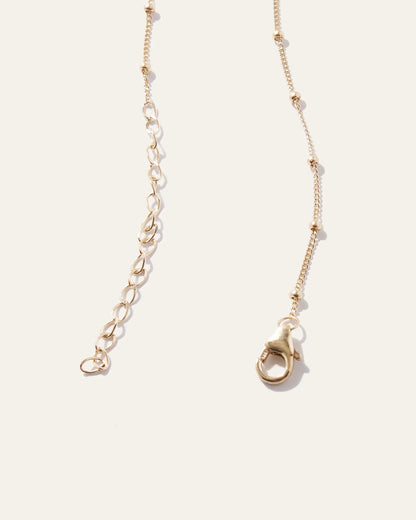14k Gold Station Bead Choker - US 4946