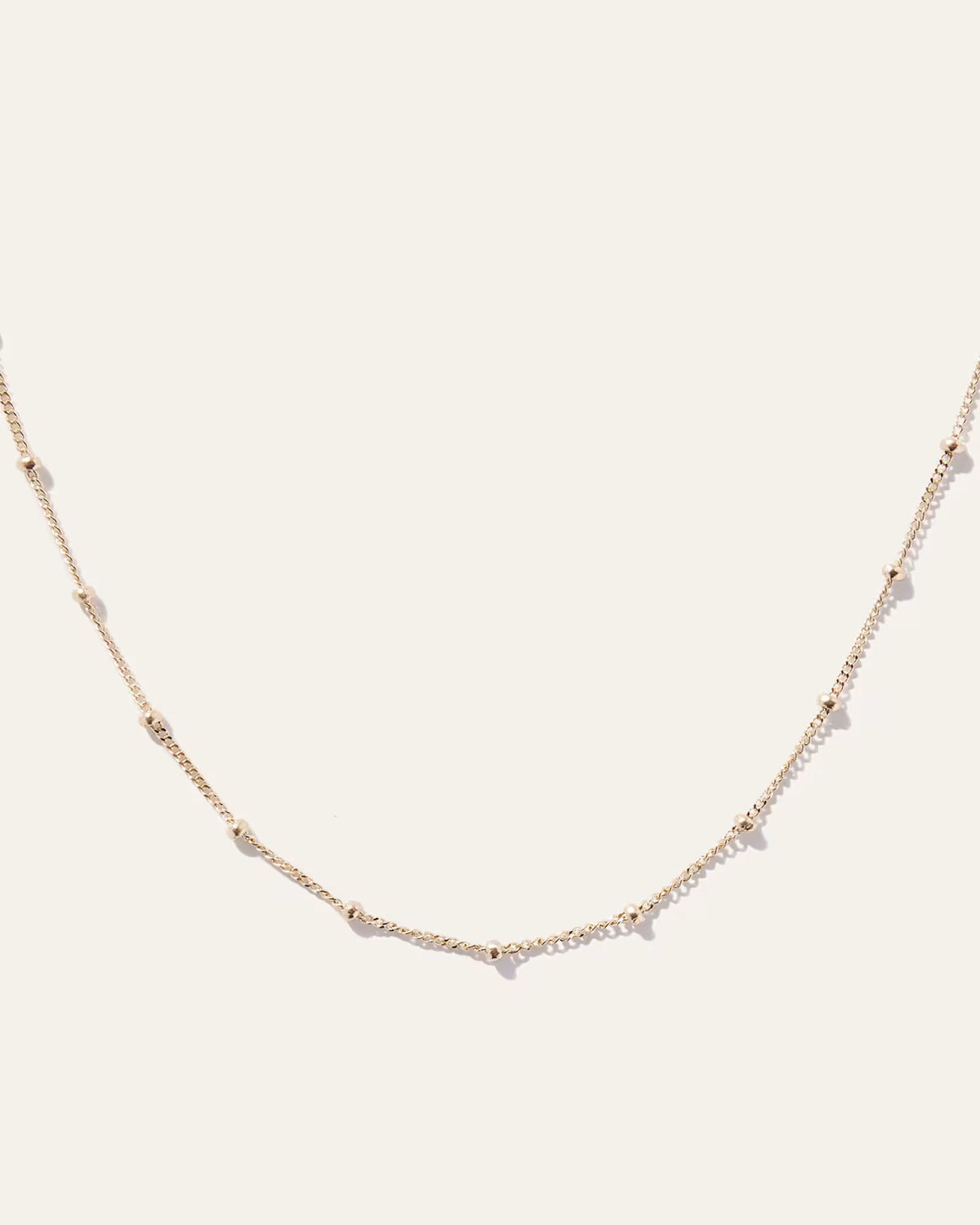 14k Gold Station Bead Choker - US 4946