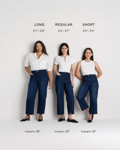 Bella Stretch Patch Pocket Wide Leg Jeans - US 8783