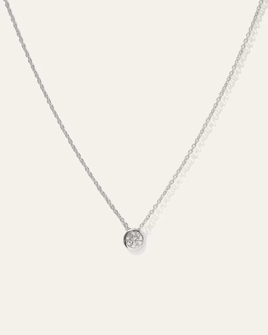 14K Gold Diamond Sliding Bezel Necklace - US 7791