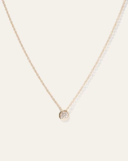 14K Gold Diamond Sliding Bezel Necklace - US 9539