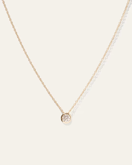 14K Gold Diamond Sliding Bezel Necklace - US 9539