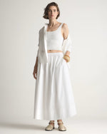 100% Organic Cotton Poplin A-line Maxi Skirt - US 6755