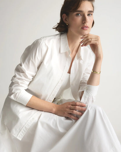 100% Organic Cotton Poplin A-line Maxi Skirt - US 2304