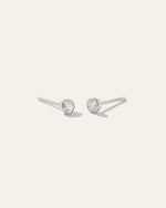 14K Gold Natural Diamond Tiny Bezel Studs - US 7832